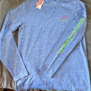 Vineyard Vines Heathered Blue Performance Tee